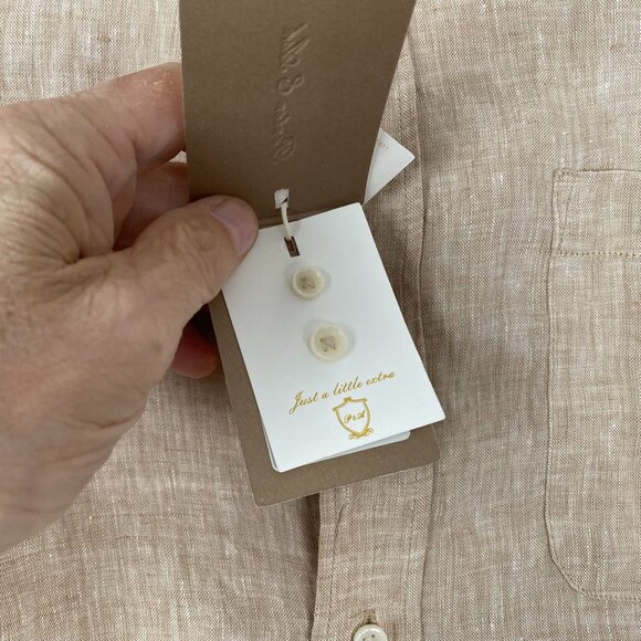 Porten & Ash Women's 100% Linen Long Sleeve Shirt Size XL Beige - Picture 8 of 14